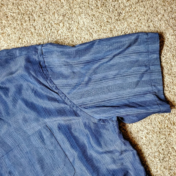 Van Heusen Men's Navy Blue Short Sleeve Button Up Dress Shirt Size XLT 17-17.5 - Picture 8 of 15